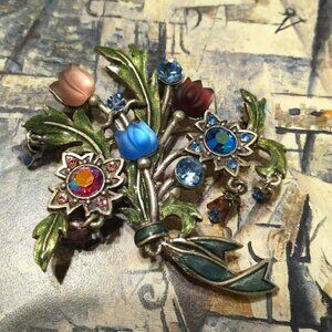 Vintage Sweet Romance Flower Bouquet Brooch